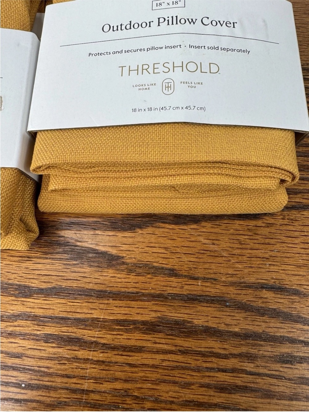 Threshold ~ Outdoor Pillow Cover ~
Gold ~ 18" × 18" ~ 100% Polyester ~ Pair - Picture 8 of 8